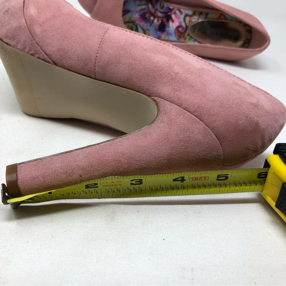 Madden Girl Open Square Toe Blush Pink Platforms Size 7